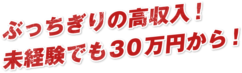 ぶっちぎりの高収入！未経験でも30万円から！!!